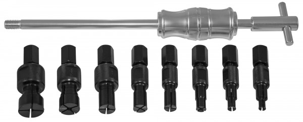 AE310082 Съемник подшипников с цанговыми захватами за внутреннюю обойму и обратным молотком в наборе, диапазон захватов 8-30 мм, код товара: 48208, артикул: AE310082