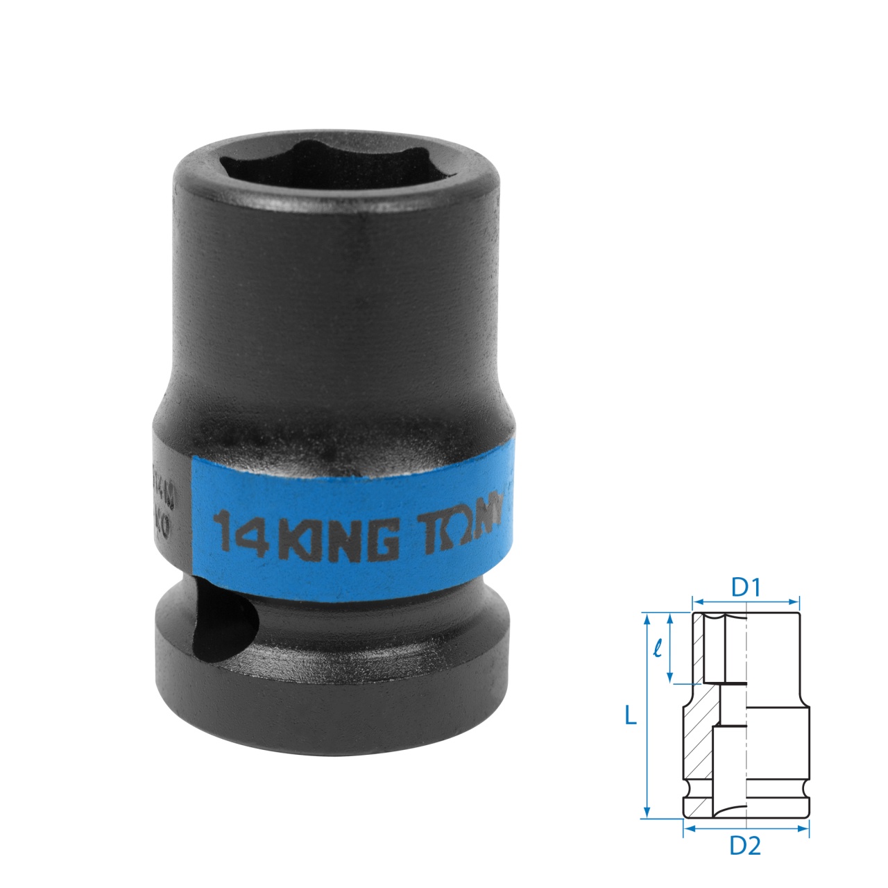 Головка торцевая ударная шестигранная 1/2", 14 мм KING TONY 453514M