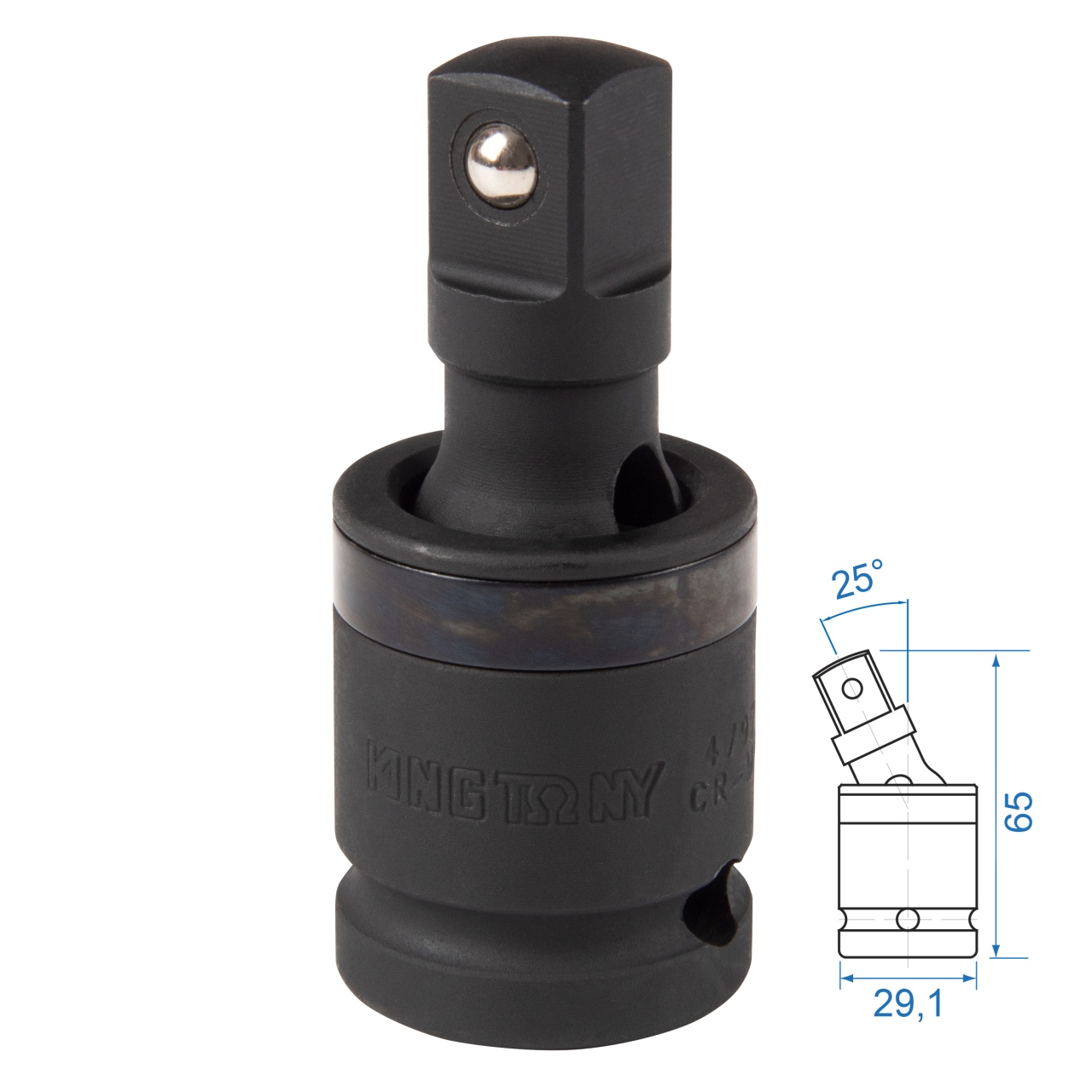 Кардан ударный 1/2", шаровый, с шариковым фиксатором KING TONY 4797P