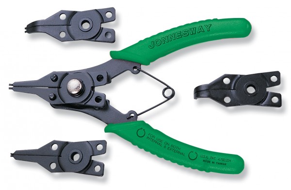 P266 Щипцы универсальные со сменными рабочими частями для стопорных колец в наборе,160 мм, 6-50 мм, 4 предмета, код товара: 47132, артикул: P266