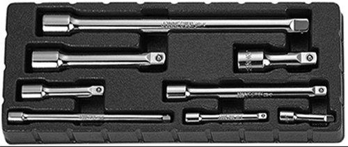 S28H08S Набор удлинителей 1/4", 3/8", 1/2"DR, 50-250 мм, 8 предметов, код товара: 47298, артикул: S28H08S