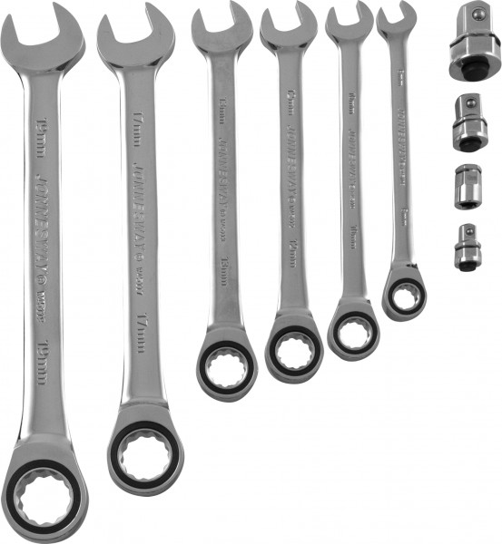 W45110S Набор ключей гаечных комбинированных трещоточных с аксессуарами в кейсе, 8-19 мм, 10 предметов, код товара: 48879, артикул: W45110S