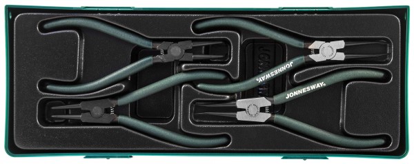 AG010002SP Универсальный набор щипцов для стопорных колец "разжим и сжим" 7", 4 предмета (ложемент), код товара: 48151, артикул: AG010002SP