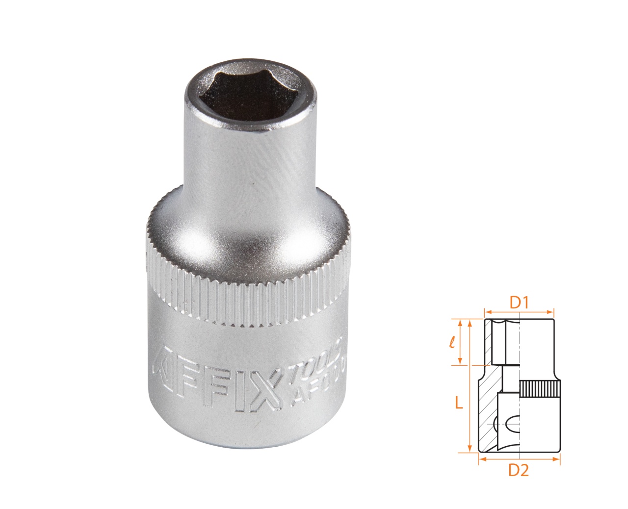 Головка торцевая стандартная шестигранная 1/2", 9 мм AFFIX AF00040009