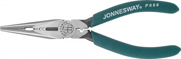 P066 Длинногубцы прямые, многофункциональные, с ПВХ рукоятками, 160 мм, код товара: 47119, артикул: P066