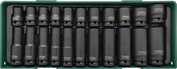 S03A4122SP Набор головок ударных 1/2"DR в ложементе, 10-24 мм, 22 предмета, код товара: 46655, артикул: S03A4122SP