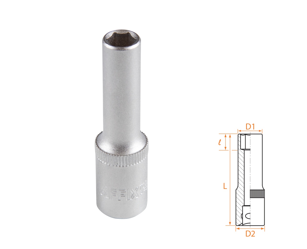 Головка торцевая глубокая шестигранная 3/8", 8 мм AFFIX AF00130008