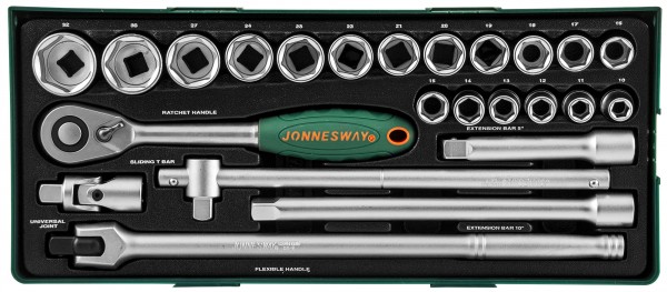 S04H4524SP Набор головок торцевых 1/2"DR в ложементе, 10-32 мм, 24 предмета, код товара: 48347, артикул: S04H4524SP