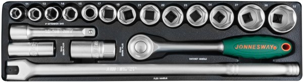 S04H419S Набор головок торцевых 1/2"DR, 11-32 мм, 19 предметов, код товара: 47432, артикул: S04H419S