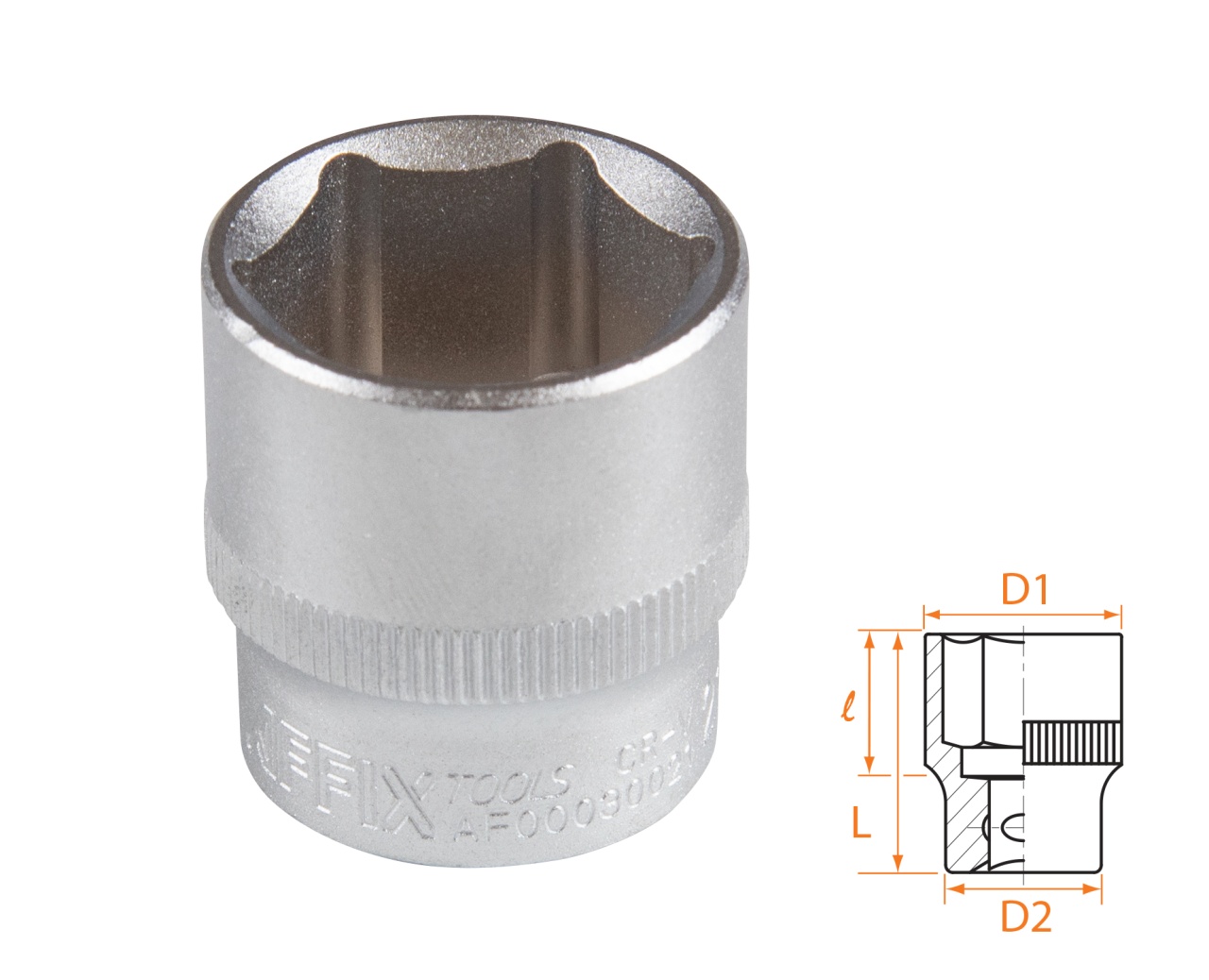 Головка торцевая стандартная шестигранная 3/8", 21 мм AFFIX AF00030021