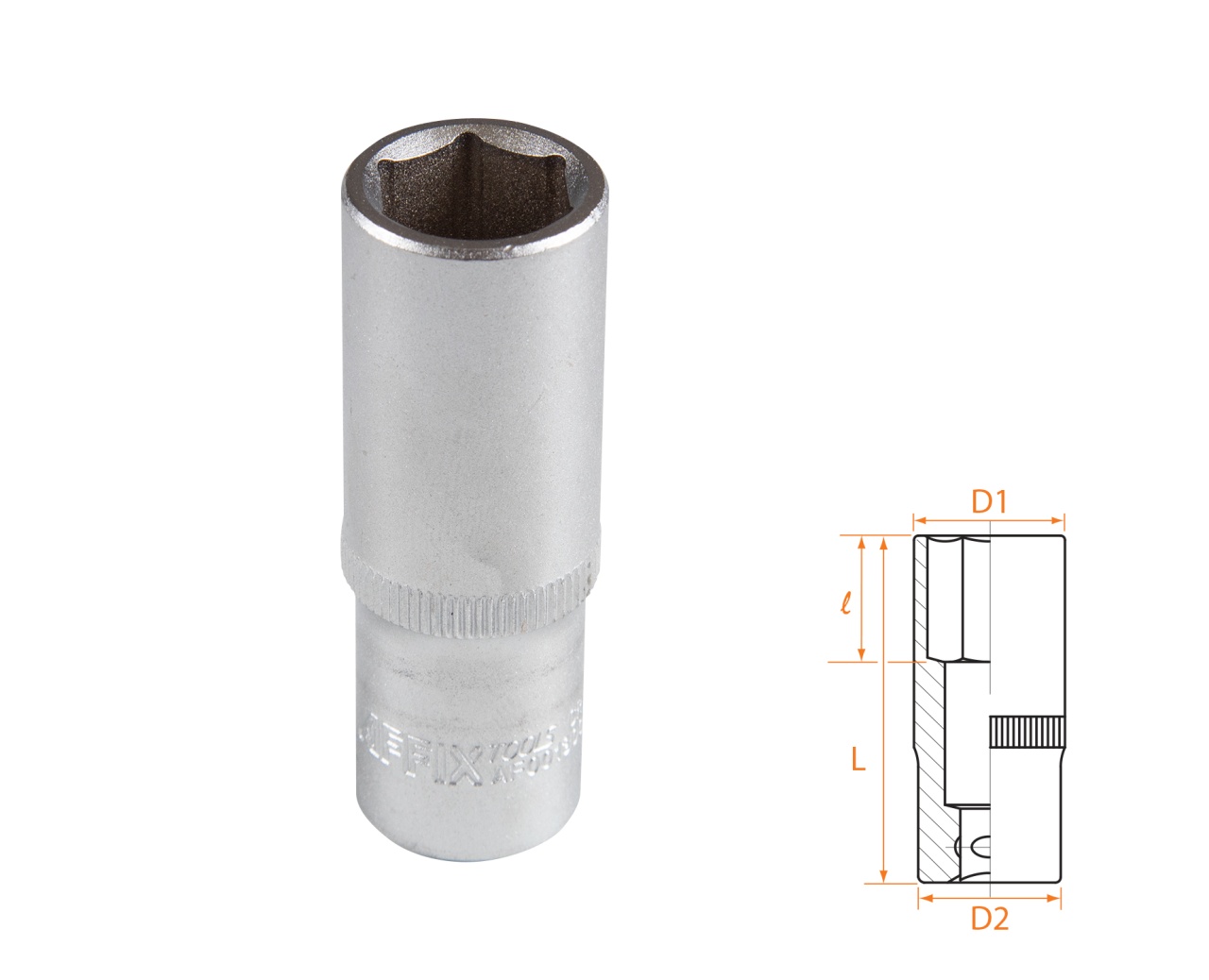 Головка торцевая глубокая шестигранная 3/8", 15 мм AFFIX AF00130015