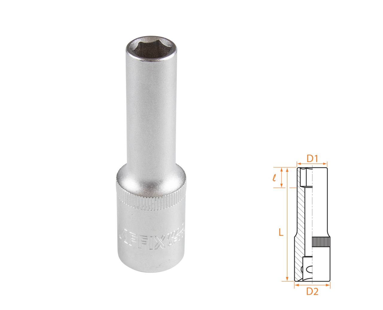 Головка торцевая глубокая шестигранная 1/2", 10 мм AFFIX AF00140010