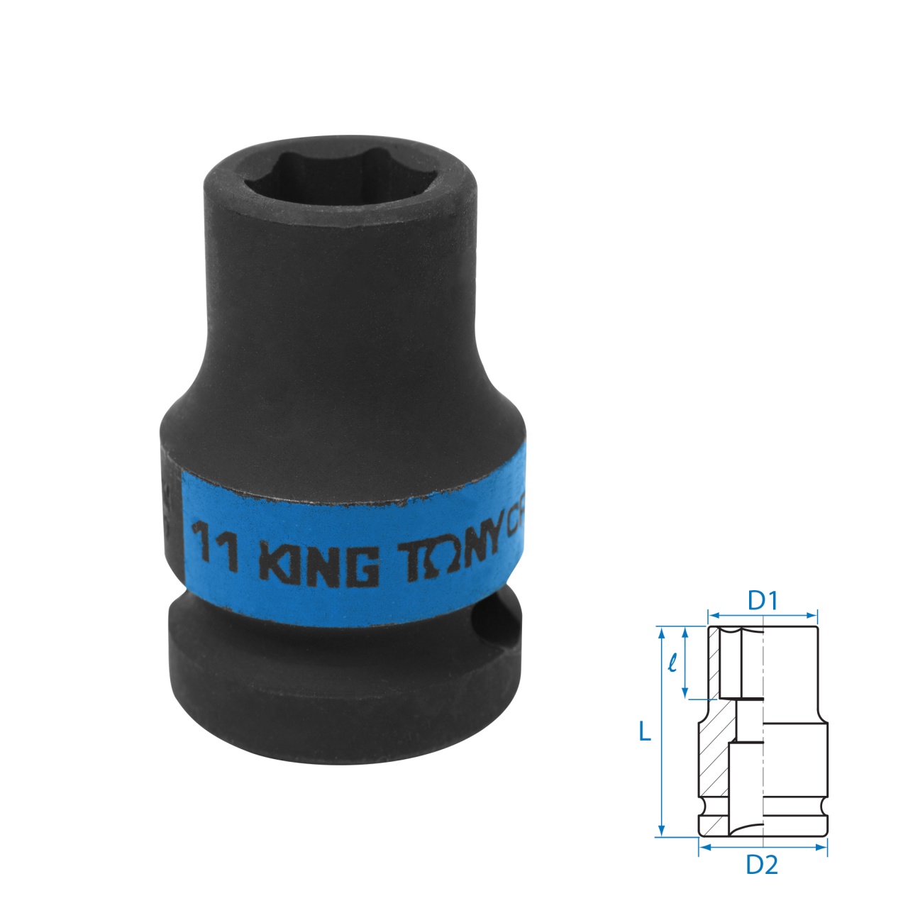 Головка торцевая ударная шестигранная 1/2", 11 мм KING TONY 453511M