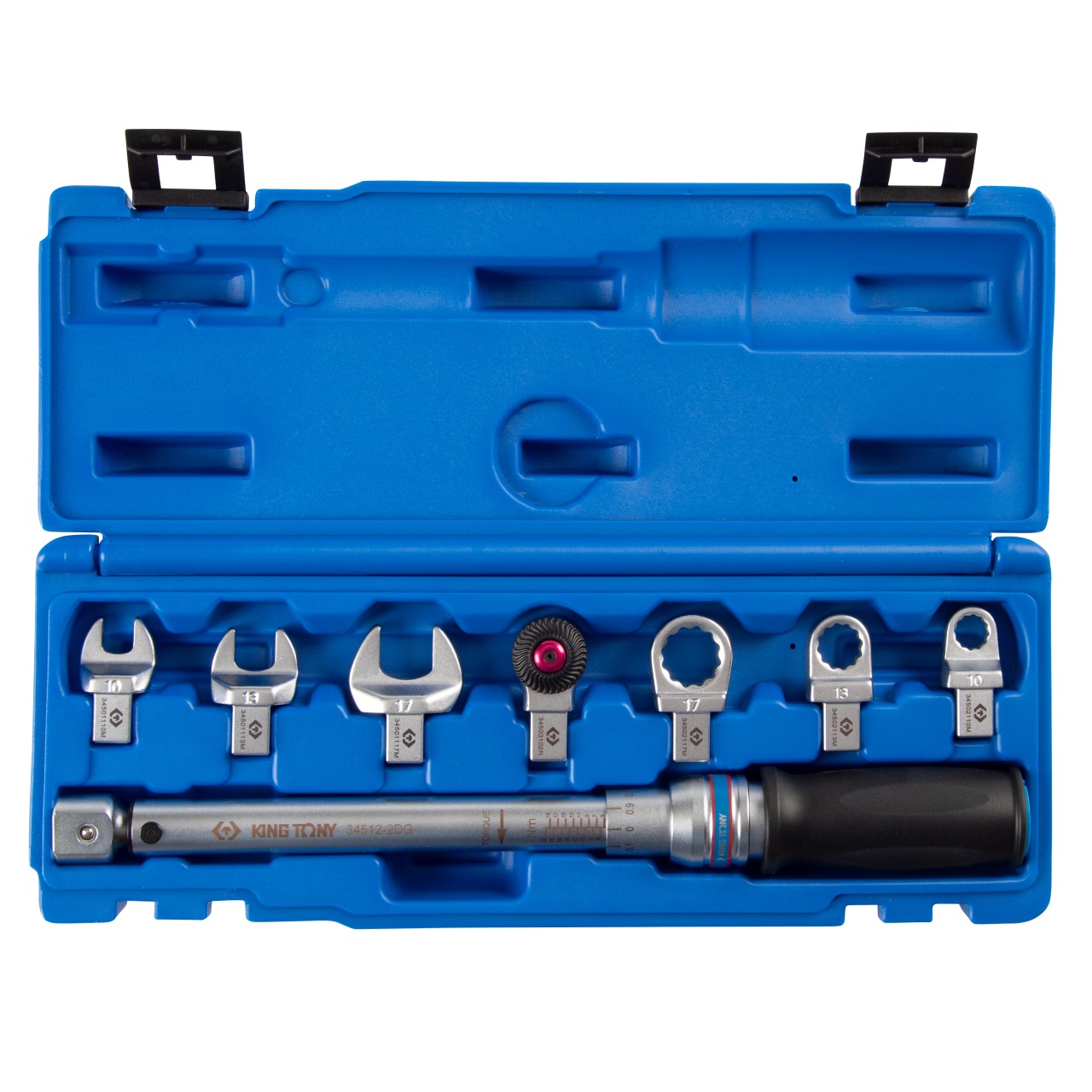 Динамометрический ключ 9х12 мм, 4-20 Нм, "FIT", с набором насадок 10-17 мм, кейс KING TONY 345102D08MR