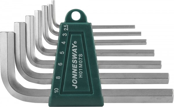 H01M07S Комплект угловых шестигранников 2,5-10мм, 7 предметов S2 материал, код товара: 47088, артикул: H01M07S