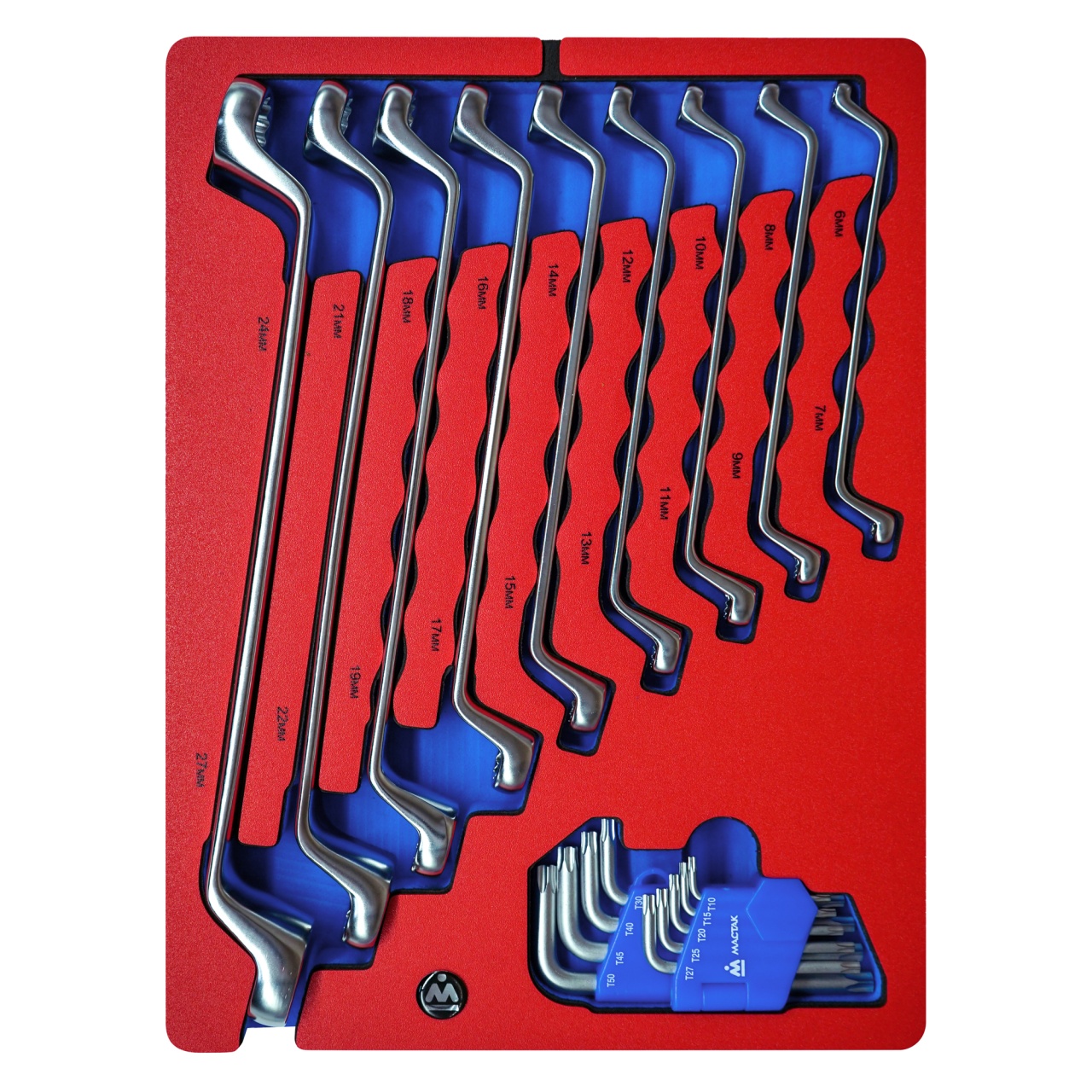 Набор накидных ключей и Torx L-образных, ложемент, 18 предметов МАСТАК 5-23118
