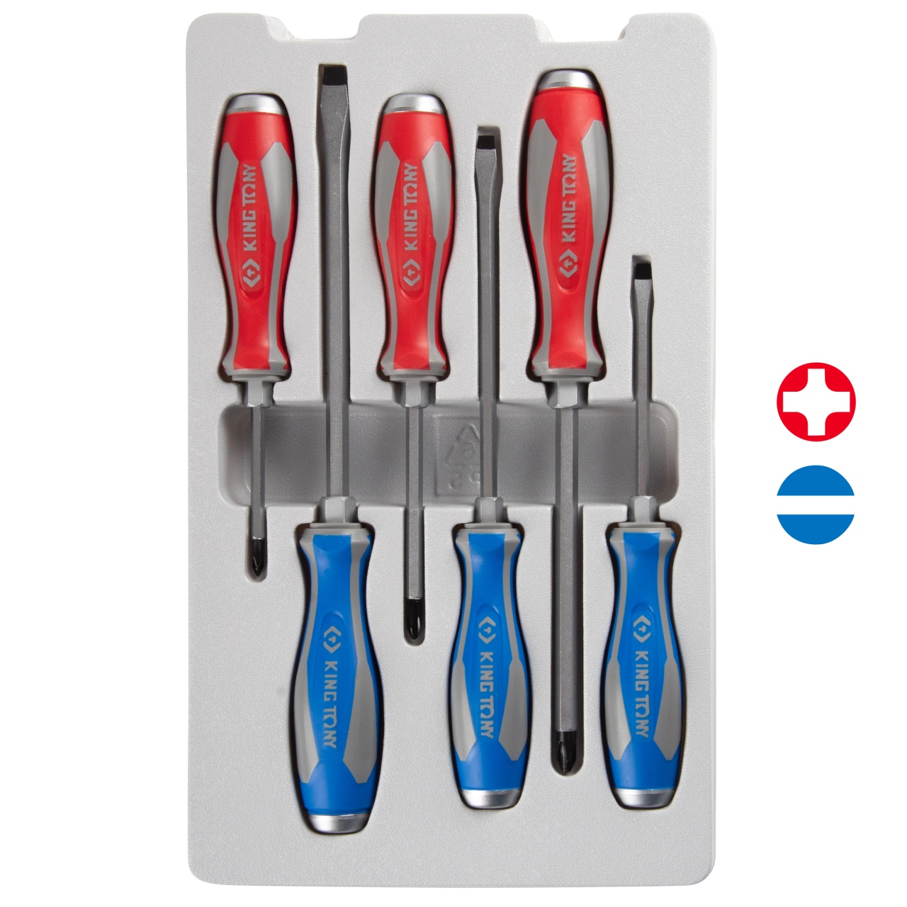 Набор отверток, силовые, 6 предметов KING TONY 30206MR