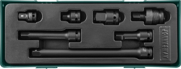 S03A401SP Набор аксессуаров для головок торцевых ударных 1/2"DR в ложементе, 7 предметов, код товара: 48720, артикул: S03A401SP