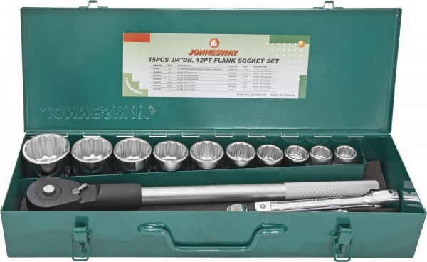 S04H6615S (S04H6415S) Набор головок торцевых дюймовых 3/4"DR, SAE 7/8"--2", 15 предметов, код товара: 48501, артикул: S04H6615S