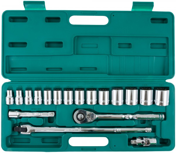 S05H4219S Набор головок торцевых дюймовых 1/2"DR, SAE 3/8"--1-1/4", 19 предметов, код товара: 48479, артикул: S05H4219S