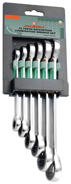 W68106S Набор ключей гаечных накидных трещоточных на держателе, 8-19 мм, 6 предметов, код товара: 48894, артикул: W68106S