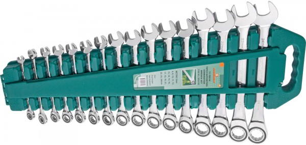 W45516S Набор ключей гаечных комбинированных трещоточных на держателе, 8-24 мм, 16 предметов, код товара: 48705, артикул: W45516S