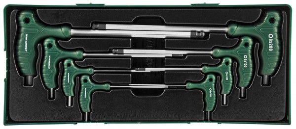 H10MB08SP Комплект угловых шестигранников двусторонних с шаром 2-10мм , 8 предметов (ложемент), код товара: 48153, артикул: H10MB08SP