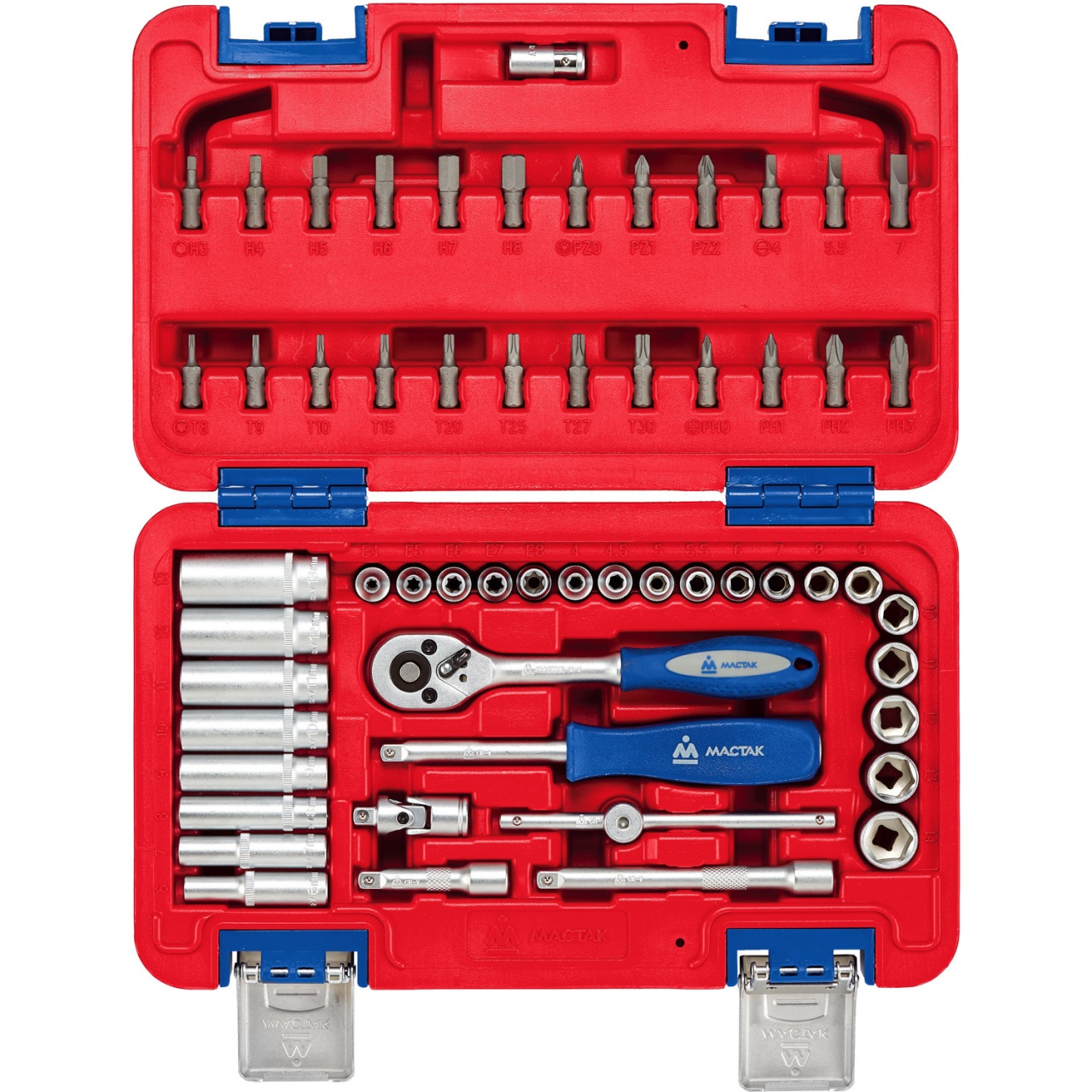 Набор инструментов 57 предметов, универсальный МАСТАК 01-057C