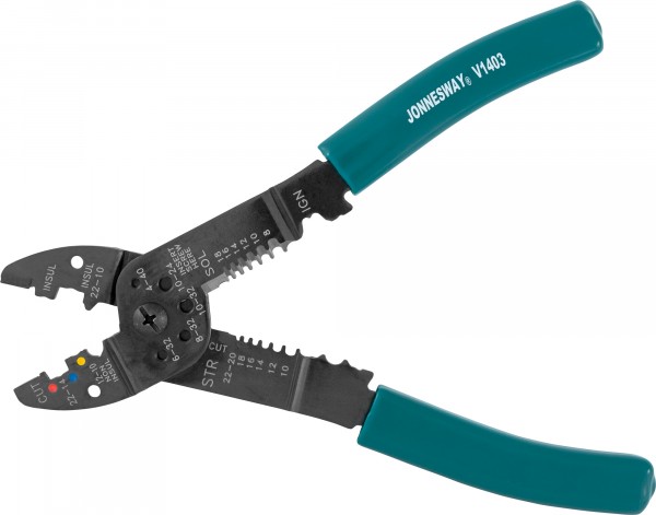 V1403 Клещи многофункциональные для снятия изоляции и обжима наконечников, 220 мм, код товара: 48297, артикул: V1403