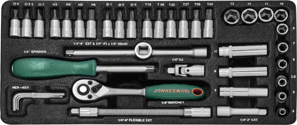 S04H2141S Набор головок торцевых 1/4"DR, 4-13 мм, 41 предмет, код товара: 47200, артикул: S04H2141S