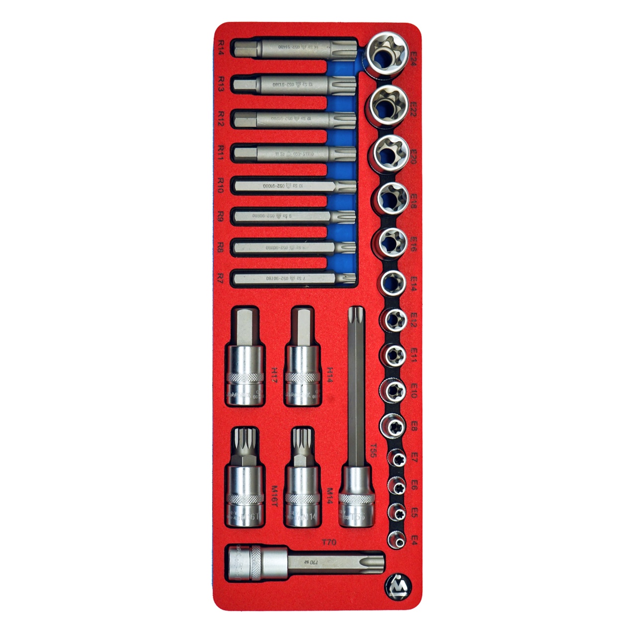 Набор торцевых насадок и головок Torx, ложемент, 28 предметов МАСТАК 5-03428