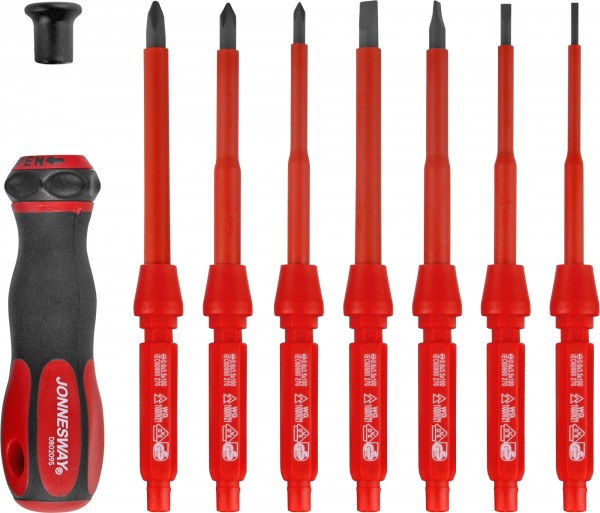 DV15109S Отвертка диэлектрическая со сменными стержнями в наборе, 9 предметов, код товара: 46360, артикул: DV15109S