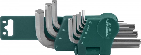 H01SM109S Комплект угловых шестигранников 1,5-10мм, 9 предметов S2 материал, код товара: 47090, артикул: H01SM109S