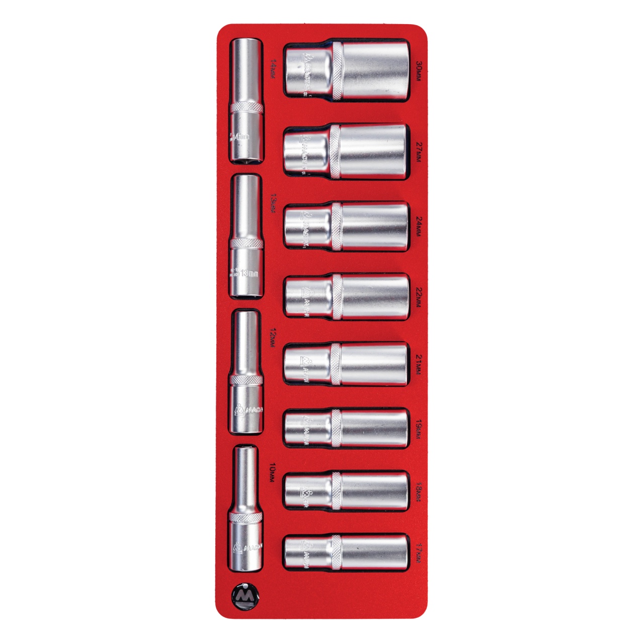 Набор глубоких головок 1/2”, шестигранные, ложемент, 12 предметов МАСТАК 5-014012